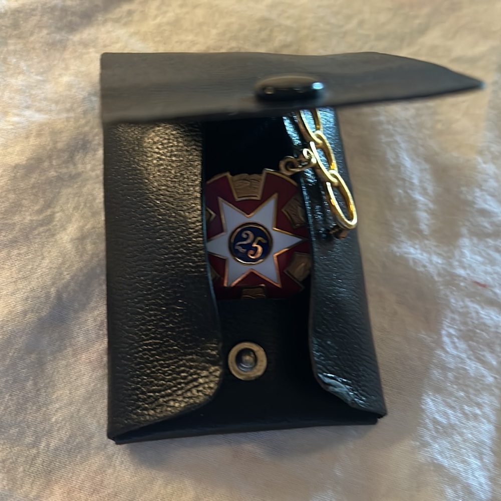 Vintage or Antique Enamel Independent Order of Odd Fellows 25 Year Medal Pin